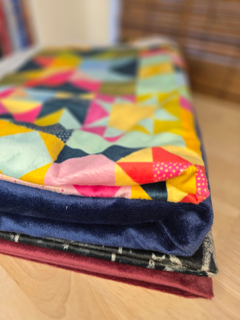 Finished Sew What by Winter minky blankets